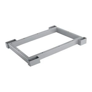 Schäfer Shop Genius Stahlsockel TETRIS WOOD, Zurückgesetzt, für Regale/Schränke B 400 mm, weißalu