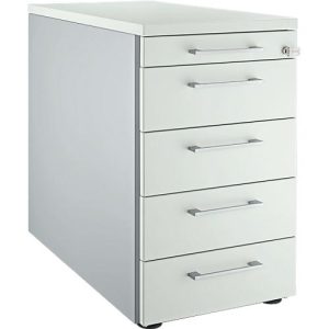 Schäfer Shop Genius Standcontainer 13333, mit Griff eckig, B 435 x H 717 mm, weißalu/lichtgrau/lichtgrau
