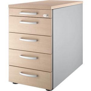Schäfer Shop Genius Standcontainer 13333, mit Griff rund, B 435 x H 717 mm, Eiche-Dekor/weißalu