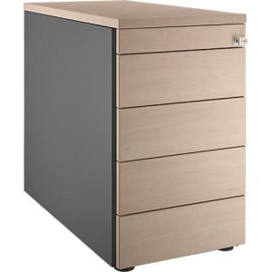 Schäfer Shop Genius Standcontainer 13333, mit Griffnut, B 435 x H 717 mm, anthrazit/Eiche-Dekor