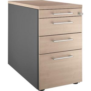 Schäfer Shop Genius Standcontainer 1336, mit Griff eckig, B 435 x H 717 mm, anthrazit/Eiche-Dekor