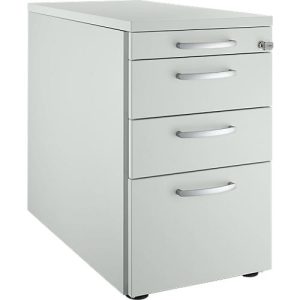 Schäfer Shop Genius Standcontainer 1336, mit Griff rund, B 435 x H 717 mm, lichtgrau/lichtgrau/lichtgrau