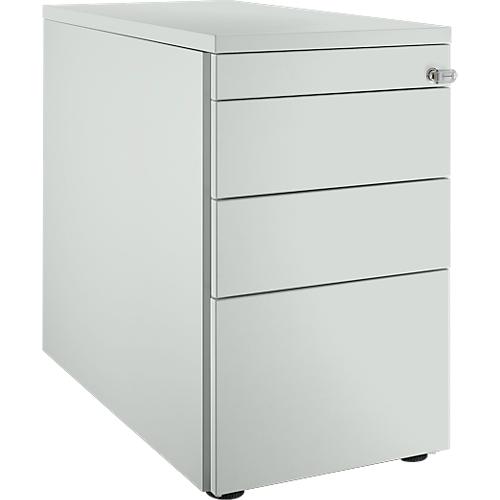 Schäfer Shop Genius Standcontainer 1336, mit Griffnut, B 435 x H 717 mm, lichtgrau/lichtgrau/lichtgrau