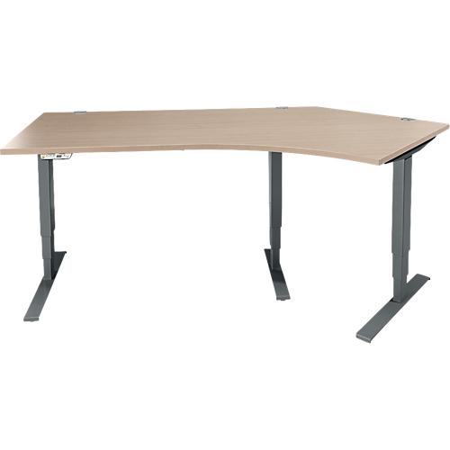Schäfer Shop Genius Winkelschreibtisch AERO FLEX, elektrisch höhenverstellbar, 135° Winkel rechts, B 2165 mm, Eiche/anthrazit + Memorypanel