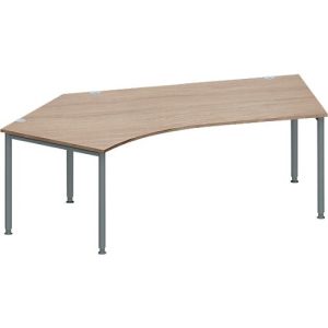 Schäfer Shop Genius Winkelschreibtisch MODENA FLEX 135°, Ansatz links, Eiche/anthrazit