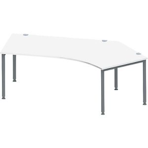 Schäfer Shop Genius Winkelschreibtisch MODENA FLEX 135°, Ansatz rechts, weiß/anthrazit