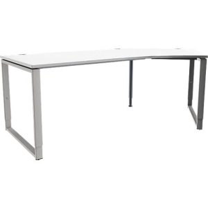 Schäfer Shop Genius Winkelschreibtisch MODENA FLEX, 135°, Bügelfuß, Ansatz rechts, B, B 2165 mm, weiß