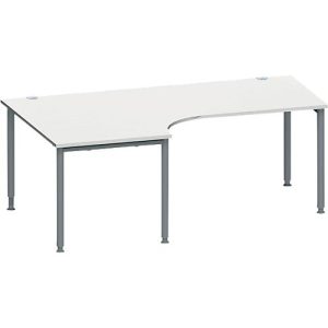 Schäfer Shop Genius Winkelschreibtisch MODENA FLEX 90°, Ansatz links, B 2000 mm, lichtgrau/anthrazit