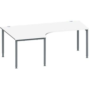 Schäfer Shop Genius Winkelschreibtisch MODENA FLEX 90°, Ansatz links, B 2000 mm, weiß/anthrazit