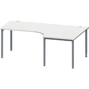 Schäfer Shop Genius Winkelschreibtisch MODENA FLEX 90°, Ansatz rechts, B 2000 mm, lichtgrau/anthrazit