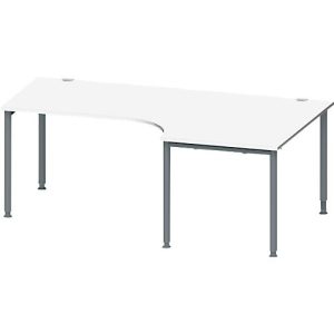Schäfer Shop Genius Winkelschreibtisch MODENA FLEX 90°, Ansatz rechts, B 2000 mm, weiß/anthrazit