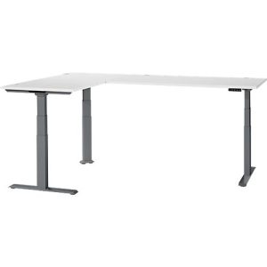 Schäfer Shop Genius Winkelschreibtisch Modena Flex, elektrisch höhenverstellbar, 90° Winkel beidseitig, B 2000 x T 2000 mm, weiß/anthrazit