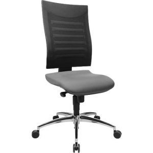 Schäfer Shop Pure Bürostuhl SSI PROLINE S2, Synchronmechanik, ohne Armlehnen, 3D-Netz-Rückenlehne, Bandscheibensitz, grau/schwarz