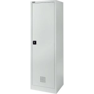 Schäfer Shop Pure Putzmittelschrank, abschließbar, B 600 x T 500 x H 1935 mm, Stahl, lichtgrau RAL 7035
