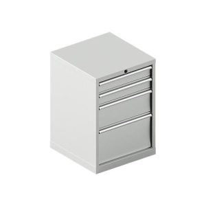 Schäfer Shop Pure Schubladenschrank 27-27, 4 Schübe, bis 75 kg, B 564 x T 572 x H 800 mm, lichtgrau/lichtgrau