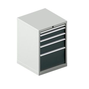 Schäfer Shop Pure Schubladenschrank 27-27, 5 Schubl., bis 200 kg, B 564 x T 572 x H 800 mm, anthrazitgrau/lichtgrau