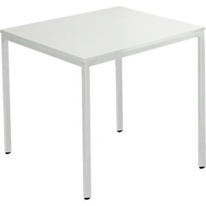 Schäfer Shop Pure Stahlrohrtisch, Rechteck, Quadratrohrfuß, B 800 x T 700 x H 720 mm, lichtgrau/lichtgrau