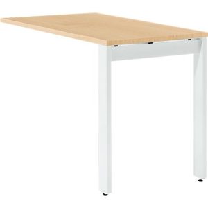 Schäfer Shop Select Ansatztisch LOGIN, 4-Fuß, B 1000 x T 600 x H 740 mm, Ahorn/verkehrsweiß