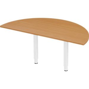Schäfer Shop Select Ansatztisch PLANOVA ERGOSTYLE, 1/2 Kreis, Buche-Dekor/weiß
