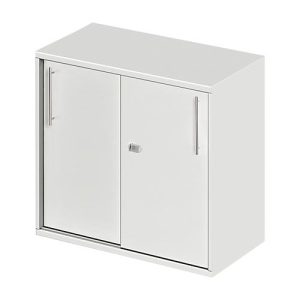 Schäfer Shop Select Anstell-/Aufsatz-Schiebetürenschrank Start Off, in Tischhöhe, abschließbar, B 800 x T 420 x H 726 mm, lichtgrau/lichtgrau