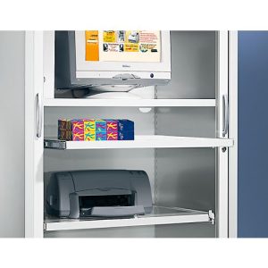 Schäfer Shop Select Ausziehbarer Fachboden, lichtgrau, 1200 mm breit