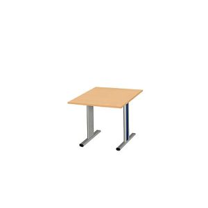 Schäfer Shop Select Besprechungstisch Planova Basic, Quadrat, T-Fuß, B 1000 x T 1000 x H 717 mm, Buche/weißaluminium RAL 9006