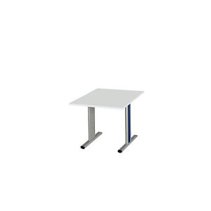 Schäfer Shop Select Besprechungstisch Planova Basic, Quadrat, T-Fuß, B 1000 x T 1000 x H 717 mm, lichtgrau/weißaluminium RAL 9006