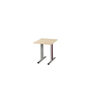 Schäfer Shop Select Besprechungstisch Planova Basic, Quadrat, T-Fuß, B 800 x T 800 x H 717 mm, Ahorn/weißaluminium RAL 9006