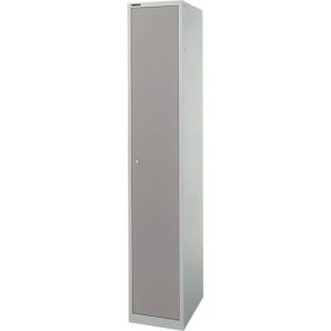 Schäfer Shop Select Garderobenschrank, 1 Abteil B 350 mm, 2 Fächer, Hutboden & Kleiderstange, abschließbar, lichtgrau/platingrau
