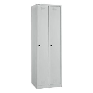Schäfer Shop Select Garderobenspind Set, 2-teilig, jeweils 1 Abteil/4 Böden, B 300 x T 457 x H 1800 mm, Feinblech, Zylinderschloss