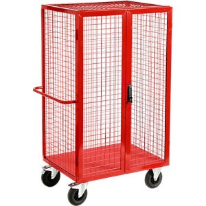 Schäfer Shop Select Gitter-Regalwagen mit Türen, 980 x 700 mm