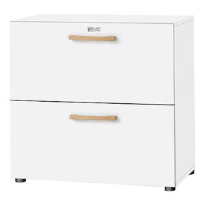 Schäfer Shop Select Hängeregistraturschrank Start Off Wood, 2 OH, Durchfassgriffe, B 800 x T 420 x H 788 mm, Holz, weiß