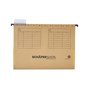 Schäfer Shop Select Hängetasche, DIN A4, seitliche Leinenfrösche, natronbraun, 25 Stück
