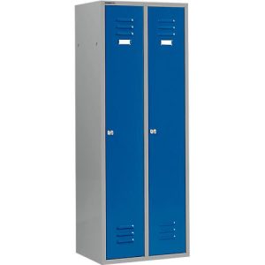 Schäfer Shop Select Kleiderspind mit 2 Abteilen, Zylinderschloss, hellsilber/enzianblau