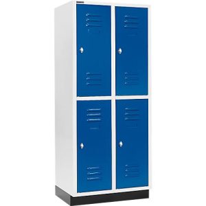 Schäfer Shop Select Kleiderspind, mit 2 x 2 Abteilen, 400 mm, mit Sockel, Drehriegelverschluss, Tür enzianblau