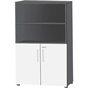 Schäfer Shop Select Kombischrank SET UP, 4 OH, B 800 x T 420 x H 1514 mm, graphit/weiß