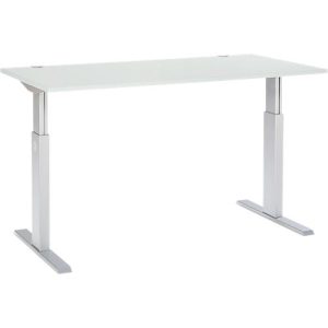Schäfer Shop Select Komplettset Schreibtisch und Rollcontainer ERGO-T, einstufig höhenverstellbar, Tisch B 1600 mm, lichtgrau