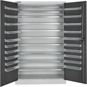 Schäfer Shop Select Magazinschrank, 10 Fachböden, ohne Ausstattung, B 1200 x T 500 x H 1935 mm, Stahl, lichtgrau/anthrazitgrau