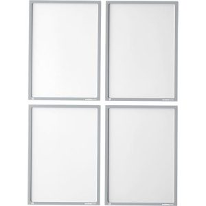Schäfer Shop Select Magnetrahmen Recycling, für A4-Dokumente, UV-beständige aus bis zu 85% recycelter PET-Folie, grau, 4 Stück