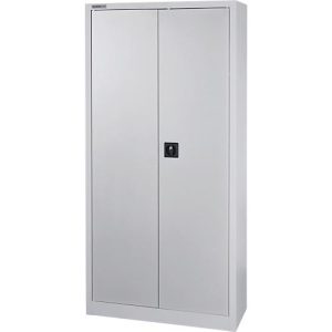 Schäfer Shop Select Materialschrank MS 2509, mit 14 Schubladen, mit Tresorfach, B 950 x T 500 x H 1935 mm, Feinblech, weißaluminium