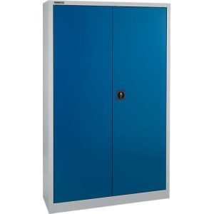 Schäfer Shop Select Materialschrank MS 2512, mit 8 Böden, B 1200 x T 500 x H 1935 mm, weißaluminium/enzianblau
