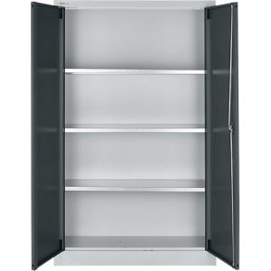 Schäfer Shop Select Materialschrank MSI 16409i, B 950 x T 400 x H 1535 mm, 3 Böden, Stahl, Weißalu/anthrazitgrau