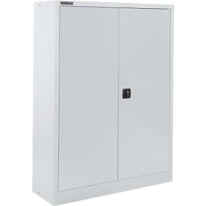 Schäfer Shop Select Materialschrank MSI 16412, B 1200 x T 400 x H 1535 mm, 3 Böden, Stahl, weißaluminium RAL 9006