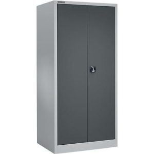 Schäfer Shop Select Materialschrank MSI 2509 S, verstärkte Ausführung, bis 100 kg/Fachboden, B 950 x T 500 x H 1935 mm, weißaluminium/anthrazitgrau
