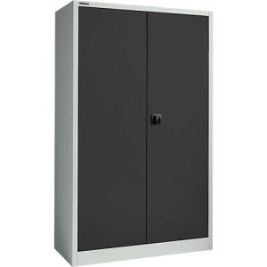 Schäfer Shop Select Materialschrank MSI 2512, 5 Ordnerhöhen, 4 Zwischenböden, Zylinderschloss, B 1200 x T 500 x H 1935 mm, lichtgrau/anthrazitgrau