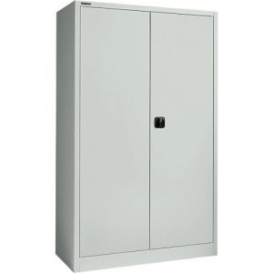 Schäfer Shop Select Materialschrank MSI 2512, 5 Ordnerhöhen, 4 Zwischenböden, Zylinderschloss, B 1200 x T 500 x H 1935 mm, lichtgrau