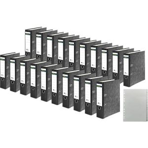 Schäfer Shop Select Ordner, DIN A4, Rückenbreite 80 mm, 20 Stück + GRATIS 1 PP-Ordner-Register A-Z,