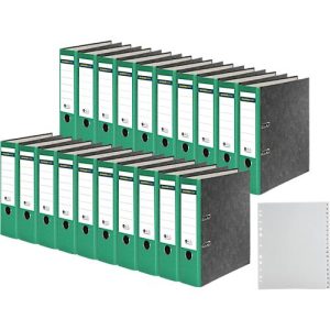 Schäfer Shop Select Ordner, DIN A4, Rückenbreite 80 mm, 20 Stück + GRATIS 1 PP-Ordner-Register A-Z,