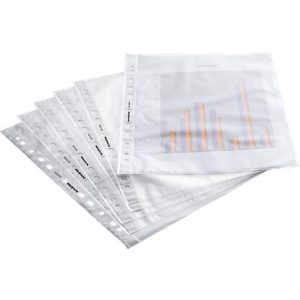 Schäfer Shop Select Prospekthülle Standard, DIN A4, oben offen, 0,05 mm, 100 Stück, klar, genarbt