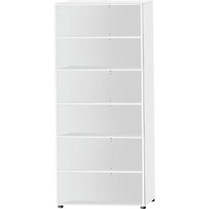 Schäfer Shop Select Regal, B 800 x T 420 x H 2240 mm, 6 OH & 5 Fachböden, weiß